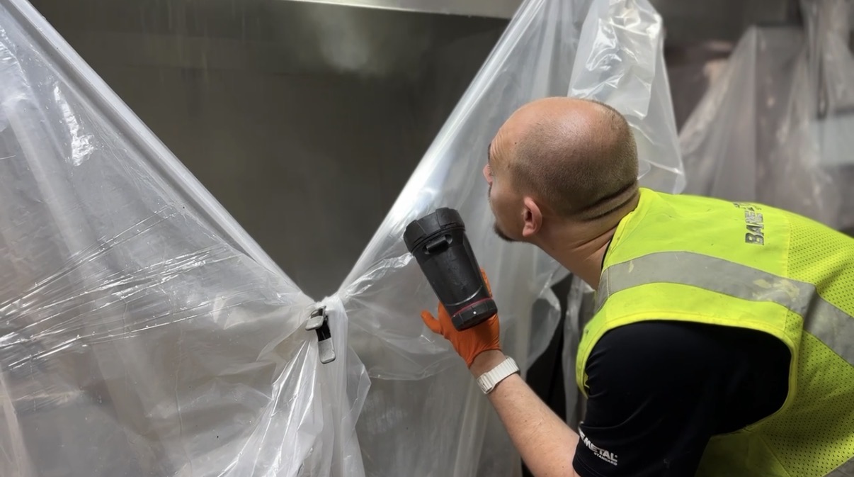 Commercial kitchen exhaust hood cleaning and inspection